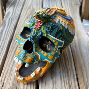 Aztec warrior death scream skull